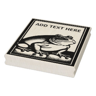 Personalised Frog - Wood Art Stamp