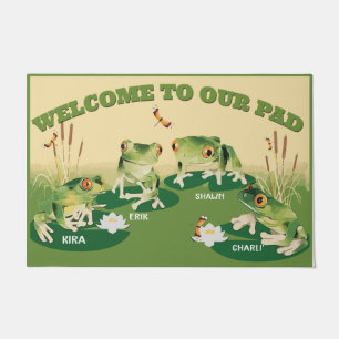 Personalised Frogs DoorMat, Frog Welcome Mat