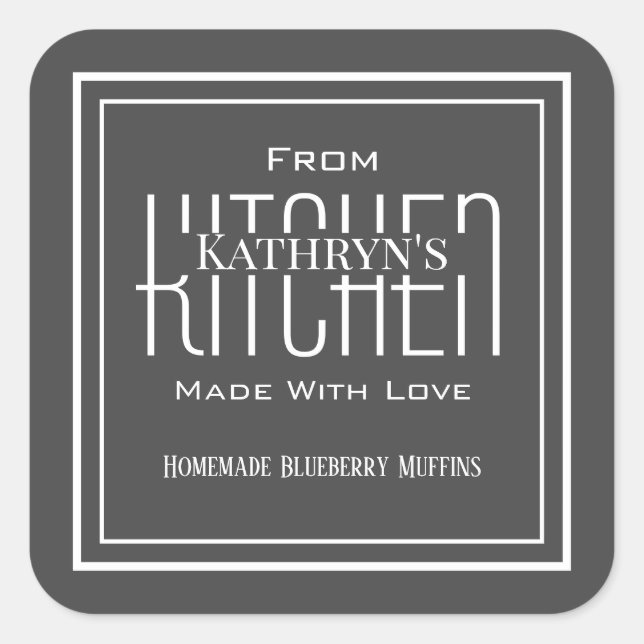 Personalised "From Kitchen" Homemade Food Label (Front)