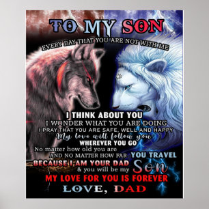 Personalised From Lion Dad To My Wolf Son Poster