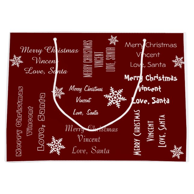 Personalised From Santa Christmas Large Gift Bag (Front)