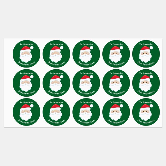 Personalised From Santa Claus Green Christmas Gift (Sheet)