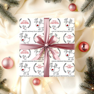 Personalised from Santa Lapland Reindeer Kids Wrapping Paper
