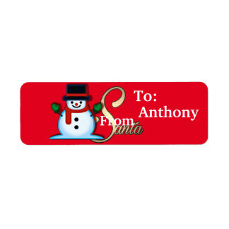 Personalised From Santa Snowman Red Christmas