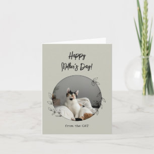 Personalised From the Cat Happy Mother's Day Green Card