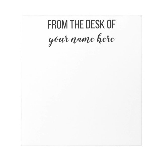 Personalised From the Desk of Notepad (Front)