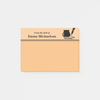 Personalised From the Desk of Office, orange Post-it Notes