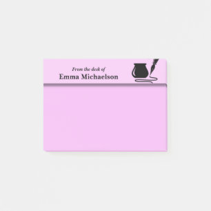 Personalised From the Desk of Office, pink Post-it Notes