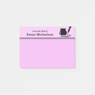 Personalised From the Desk of Office, pink Post-it Notes