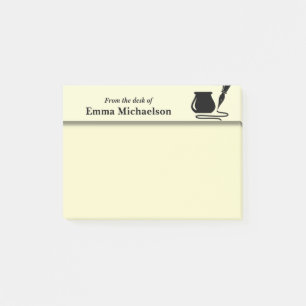 Personalised From the Desk of Office, yellow Post-it Notes