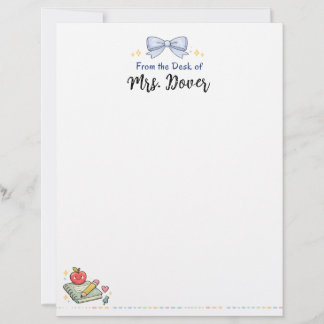 Personalised From the Desk of Teacher Letterhead