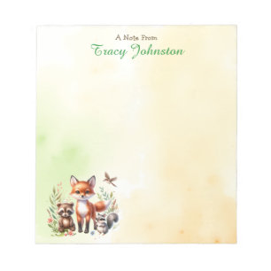 Personalised From the Desk of Woodland Animals Notepad