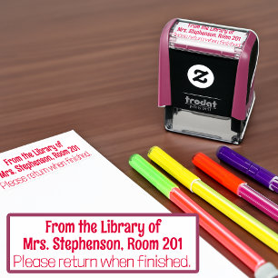 Personalised From the Library Of Book Teacher Self-inking Stamp