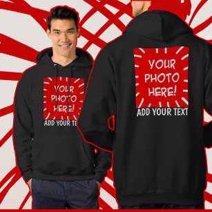 Personalised front and back photo and text hoodie