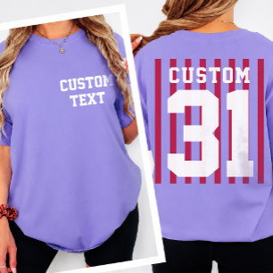 Personalised Front Back Team Name Number T-Shirt