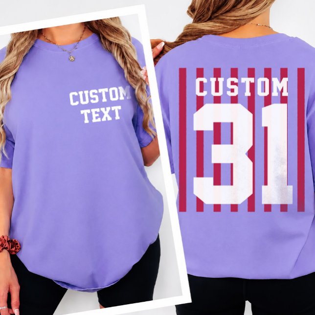 Personalised Front Back Team Name Number T-Shirt (Creator Uploaded)