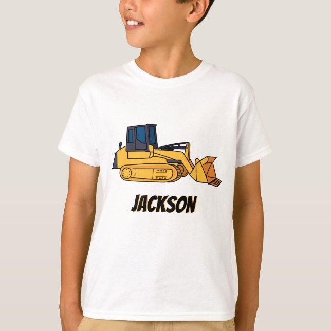 Personalised Front-end Loader Construction Vehicle T-Shirt (Front)