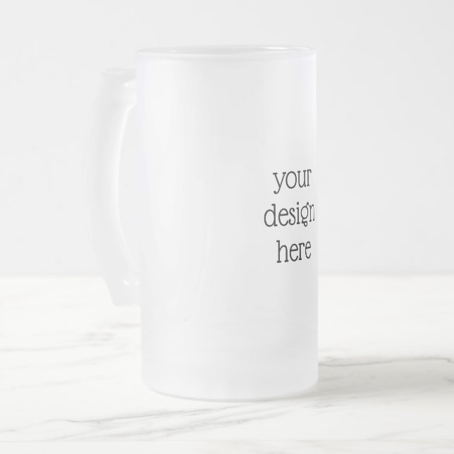 Personalised  frosted glass beer mug (Front Left)