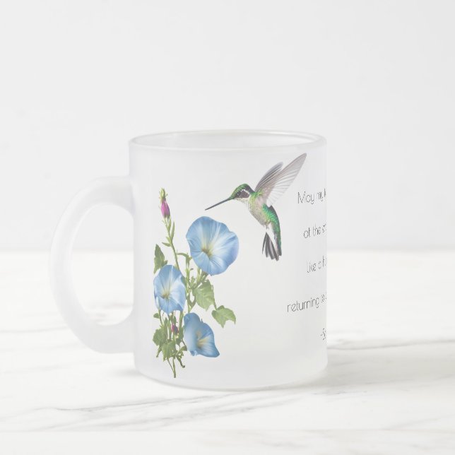 Personalised Frosted Hummingbird Mug (Left)