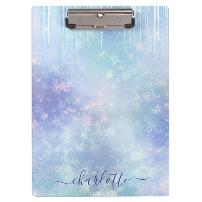 Personalised Frozen Icicles Clipboard (Front)