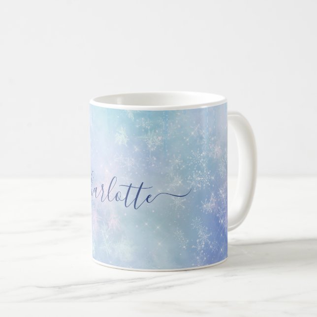Personalised Frozen Icicles Coffee Mug (Front Right)