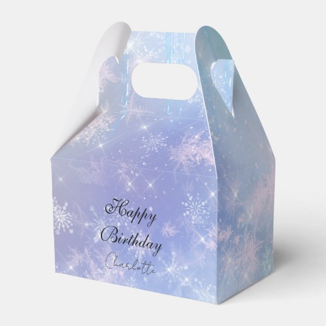 Personalised Frozen Icicles Favour Box (Back Side)