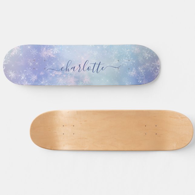 Personalised Frozen Icicles Skateboard (Horz)