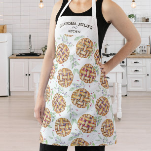 Personalised Fruit Pie Pattern, Custom Text Apron