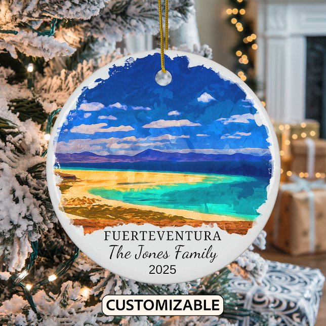 Personalised Fuerteventura Ornament, Spain Ceramic Tree Decoration (Creator Uploaded)