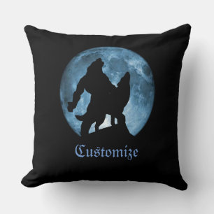 Personalised Full Moon Werewolf Throw Pillow