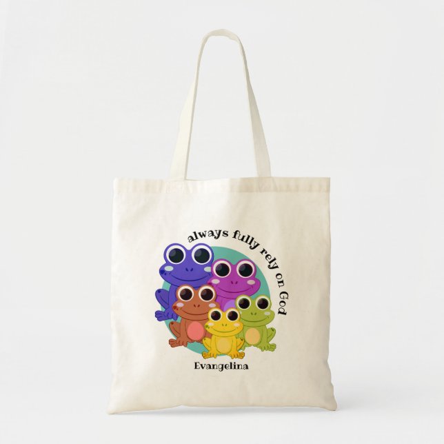 Personalised FULLY RELY ON GOD Tote Bag (Front)
