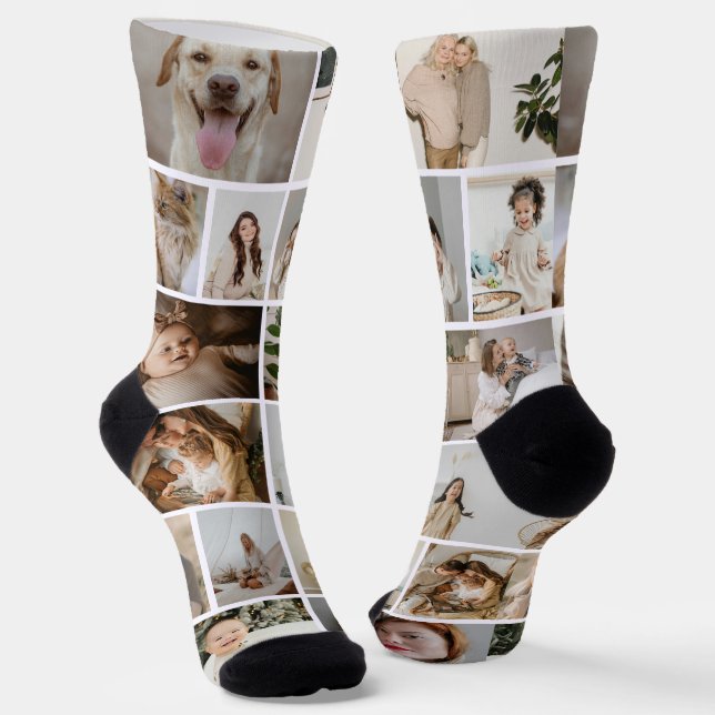 Personalised Fun 16  Photo Template Socks (Angled)