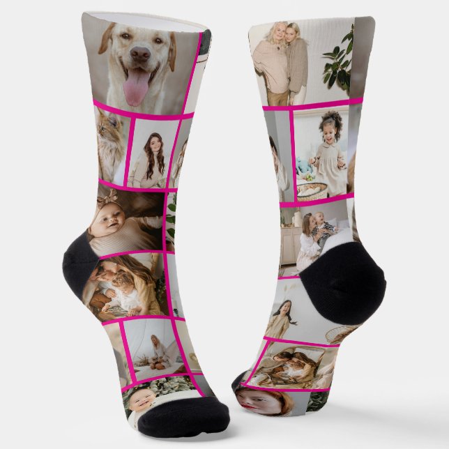 Personalised Fun 16  Photo Template Socks (Angled)