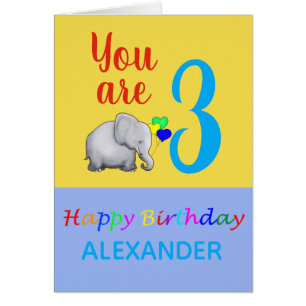 Personalised Fun Baby Elephant 3rd Birthday Poem