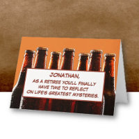 Personalised! Fun Beer Theme Retirement Card