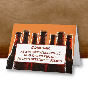 Personalised! Fun Beer Theme Retirement Card