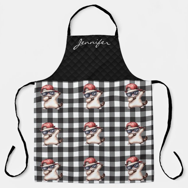 Personalised Fun Cat All-Over Print Apron (Front)