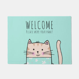 Personalised Fun Cat Pattern Welcome Doormat