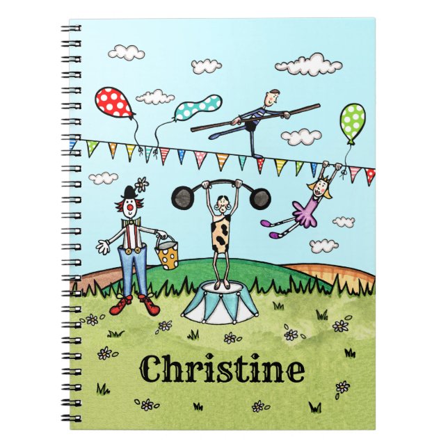 Personalised Fun Circus Children's Notebook (Front)