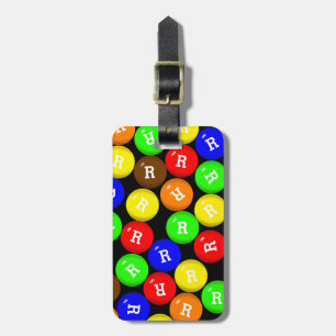 Personalised Fun Colourful Candy Coated Chocolates Luggage Tag