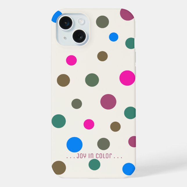 Personalised Fun Colourful Circles, Raspberry Rose iPhone Case (Back)