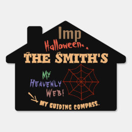 Personalised Fun & Colourful Halloween Spider Web Garden Sign