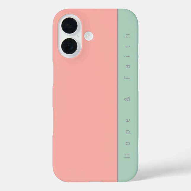 Personalised Fun Colourful Soft Pastel Peach, Gree Case-Mate iPhone Case (Back)