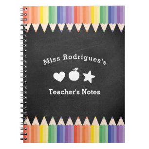 Personalised Fun Colourful Teacher Notes Notebook