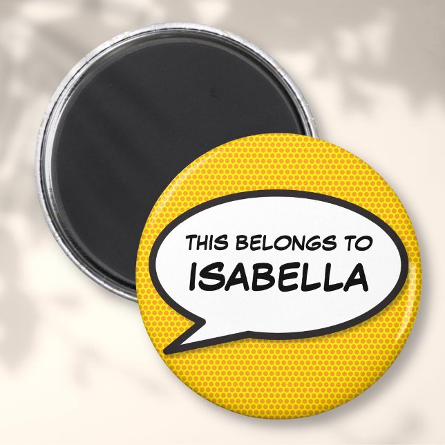Personalised Fun Comic Book Speech Bubble Magnet (Personalized Fun Comic Book Speech Bubble Magnet)