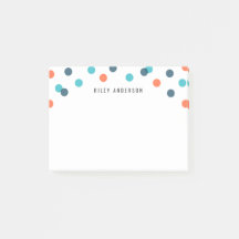 Personalised Fun Dark Blue Orange Confetti