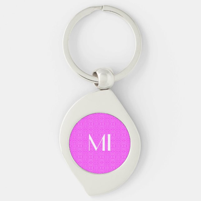 Personalised Fun Elegant Abstract Pink Pattern Key Ring (Front)