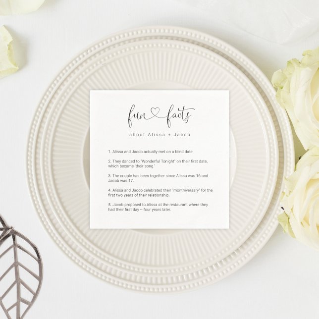 Personalised Fun Facts About the Couple Napkin (Creator Uploaded)