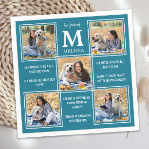 Personalised Fun Facts Graduation Photo Collage Napkin