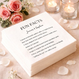 Personalised Fun Facts Wedding Napkins Couple